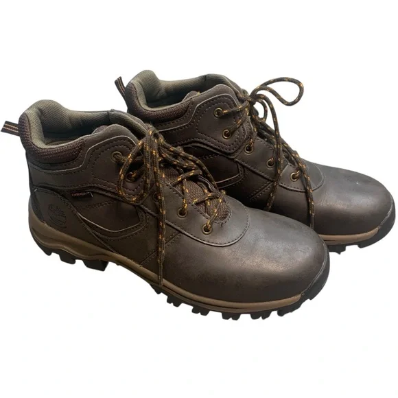 TIMBERLAND Brown Ankle-High Leather Boots - Boys 6